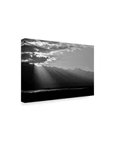 American School Clouds Rays in Black and White Canvas Art