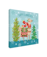 Mary Urban Lovely Llamas Christmas Xi Canvas Art - 20" x 25"