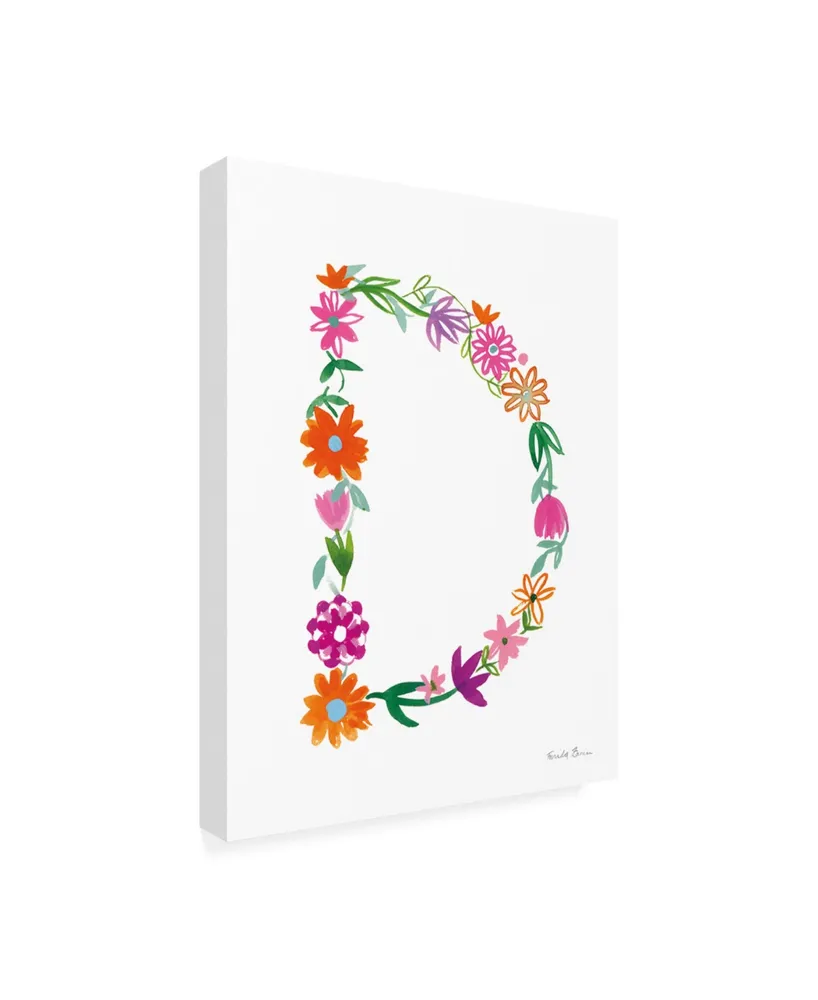 Farida Zaman Floral Alphabet Letter Iv Canvas Art