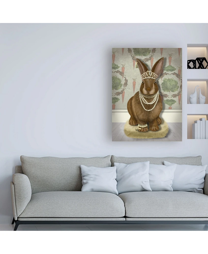 Fab Funky Rabbit and Pearls, Full Canvas Art