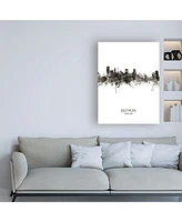 Michael Tompsett Baltimore Maryland Skyline Portrait Ii Canvas Art - 27" x 33.5"