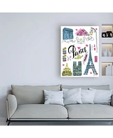 Farida Zaman Travel Paris White Canvas Art - 36.5" x 48"