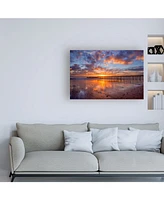 John Gavrili Cement Ship Sunset Canvas Art - 19.5" x 26"