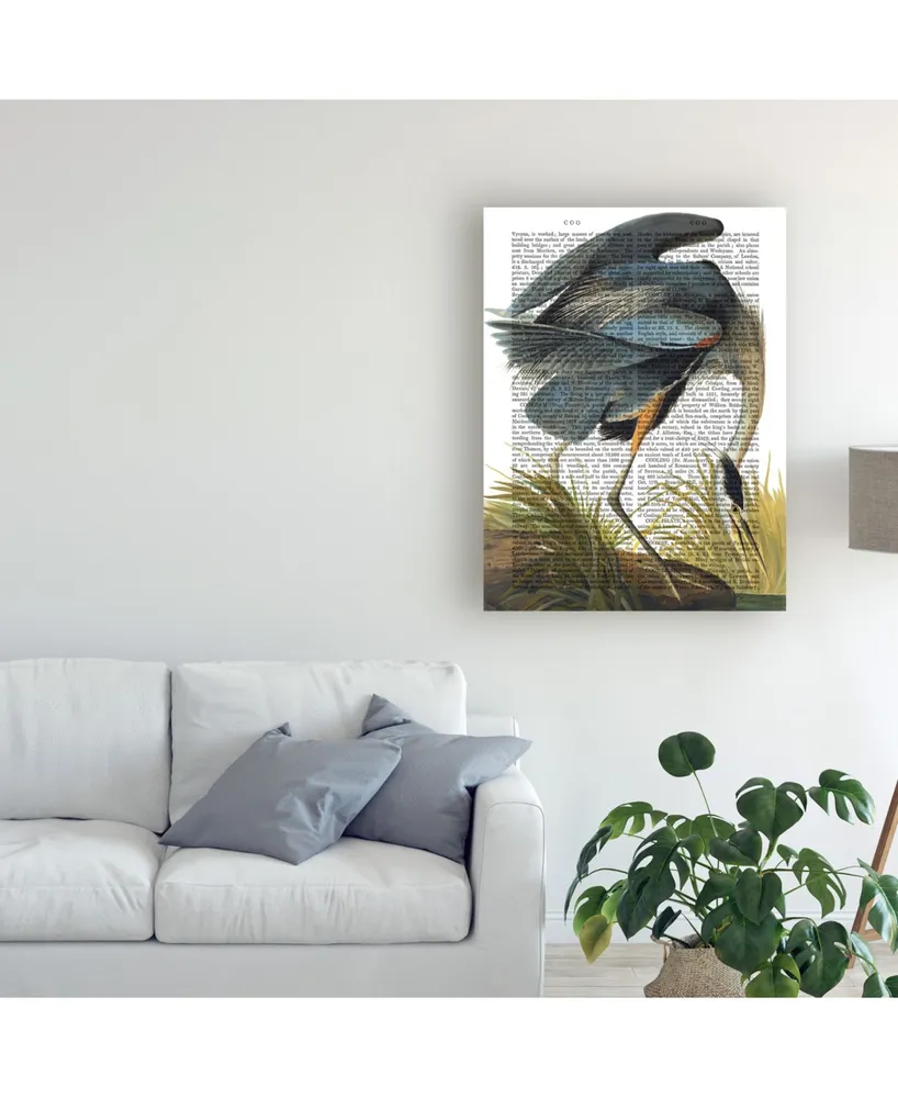 Fab Funky Tall Blue Heron 1 Canvas Art