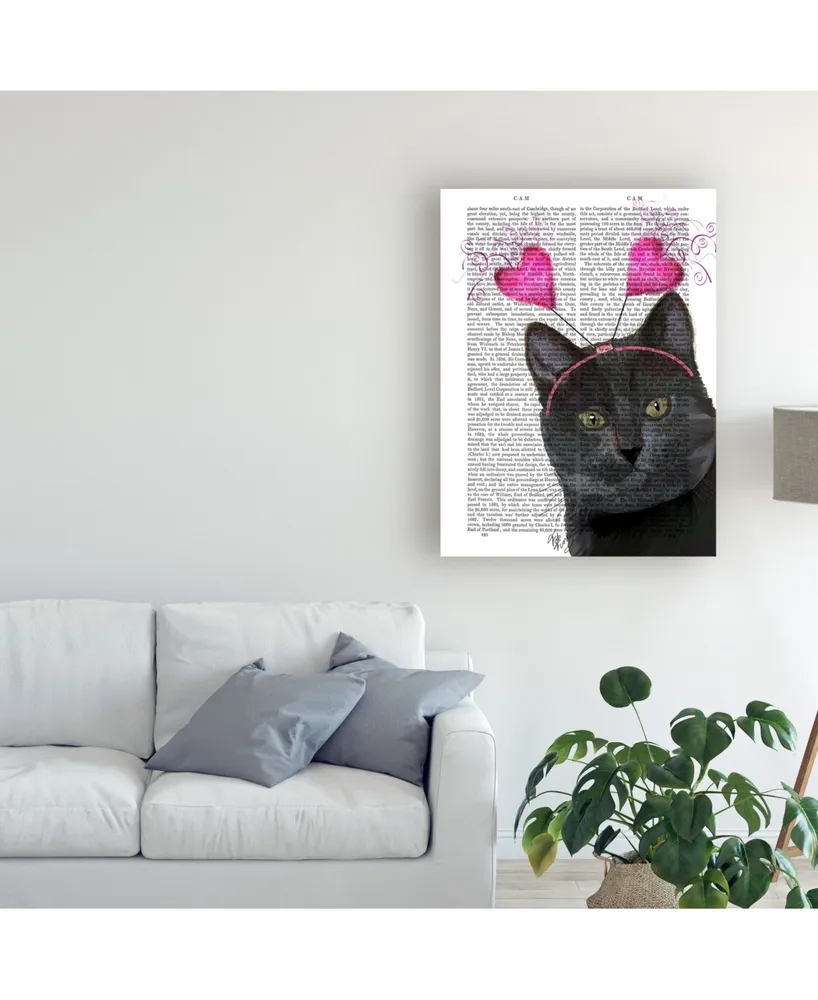 Fab Funky Black Cat, Valentines Canvas Art