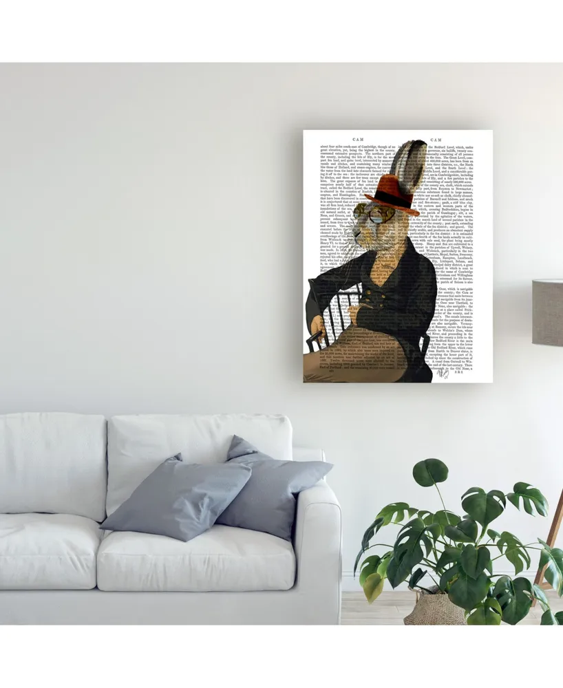 Fab Funky Horatio Hare on Chair Canvas Art - 15.5" x 21"