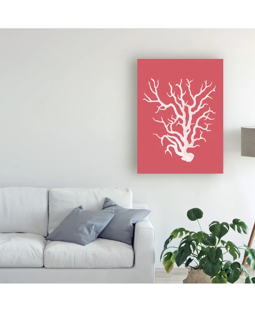Fab Funky Corals White on Coral a Canvas Art