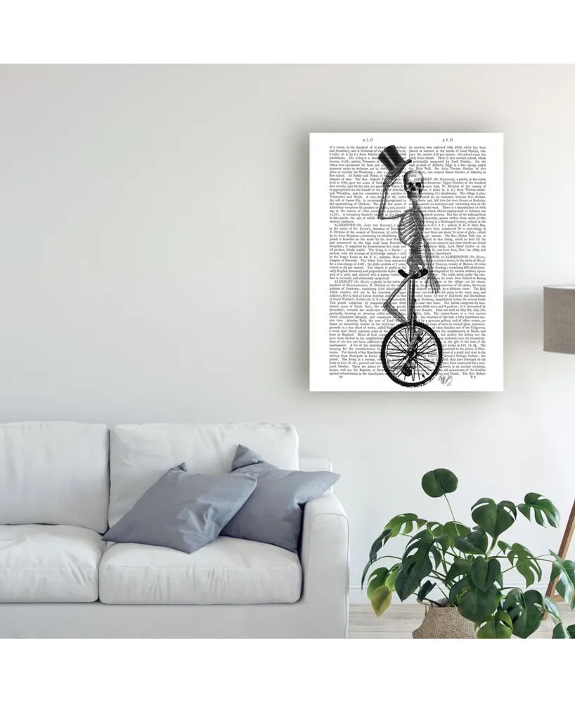 Fab Funky Skeleton on Unicycle Canvas Art