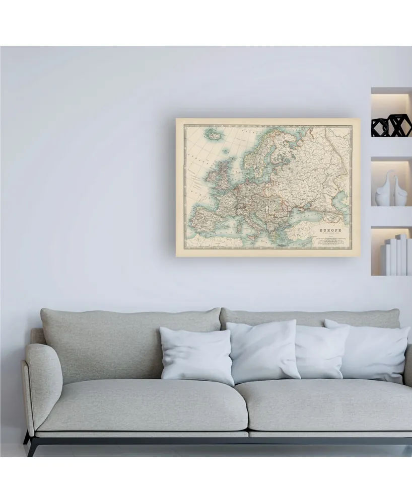 Johnston Johnstons Map of Europe Canvas Art
