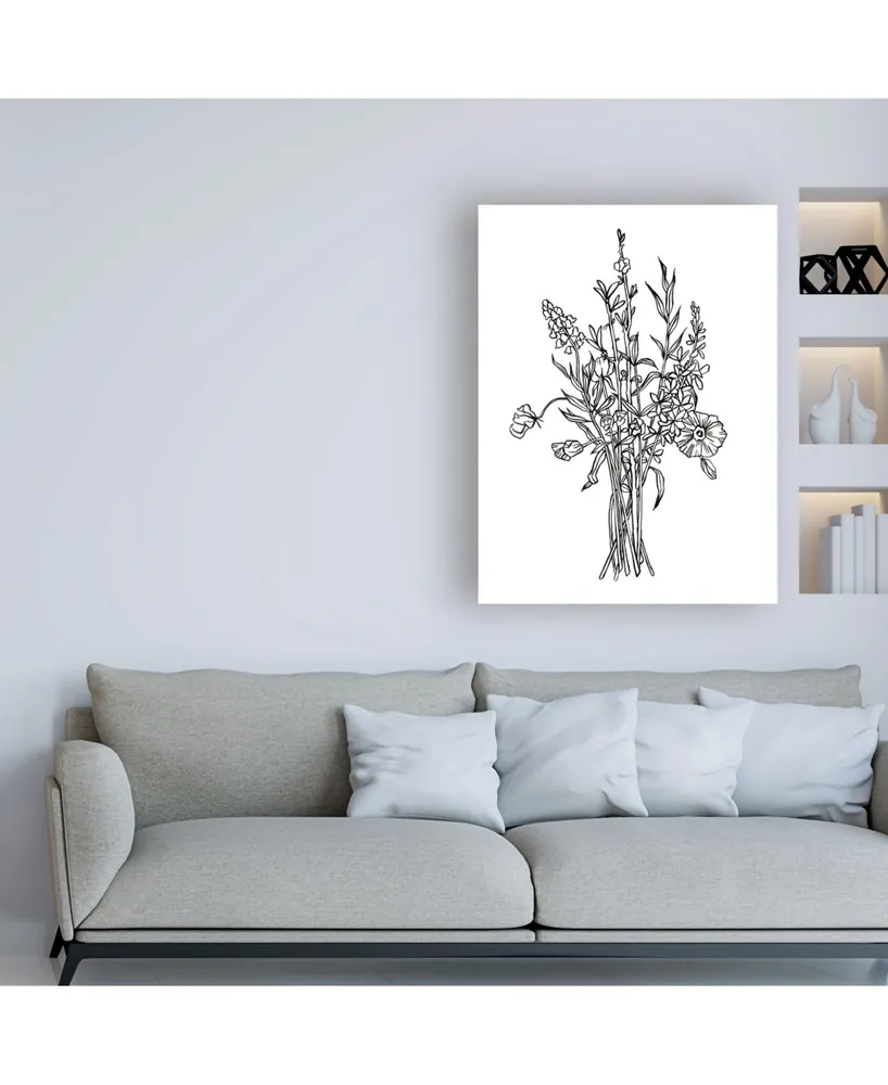 Emma Scarvey Black and White Bouquet Iv Canvas Art - 15.5" x 21"