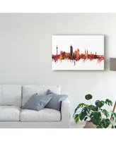 Michael Tompsett Vienna Austria Skyline Red Canvas Art - 20" x 25"