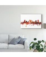 Michael Tompsett Fort Worth Texas Skyline Red Canvas Art - 20" x 25"