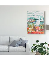 Karen Fields Two Sailboats and Cottage Ii Canvas Art - 20" x 25"