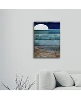 Color Bakery Beach Moonrise I Floating Brushed Aluminum Art - 22" x 25"