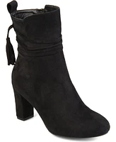 Journee Collection Women's Zuri Ankle Wrap Block Heel Dress Booties