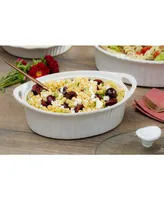 Corningware French White 1.5-Qt. Oval Casserole with Glass Lid
