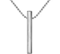 Alex Woo Polished Vertical Bar 16" Pendant Necklace in Sterling Silver