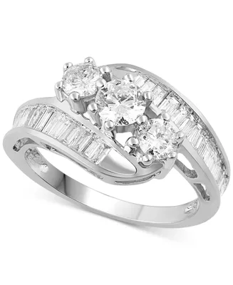 Diamond Bypass Ring in 14k White, Yellow or Rose Gold (1-1/2 ct. t.w.)