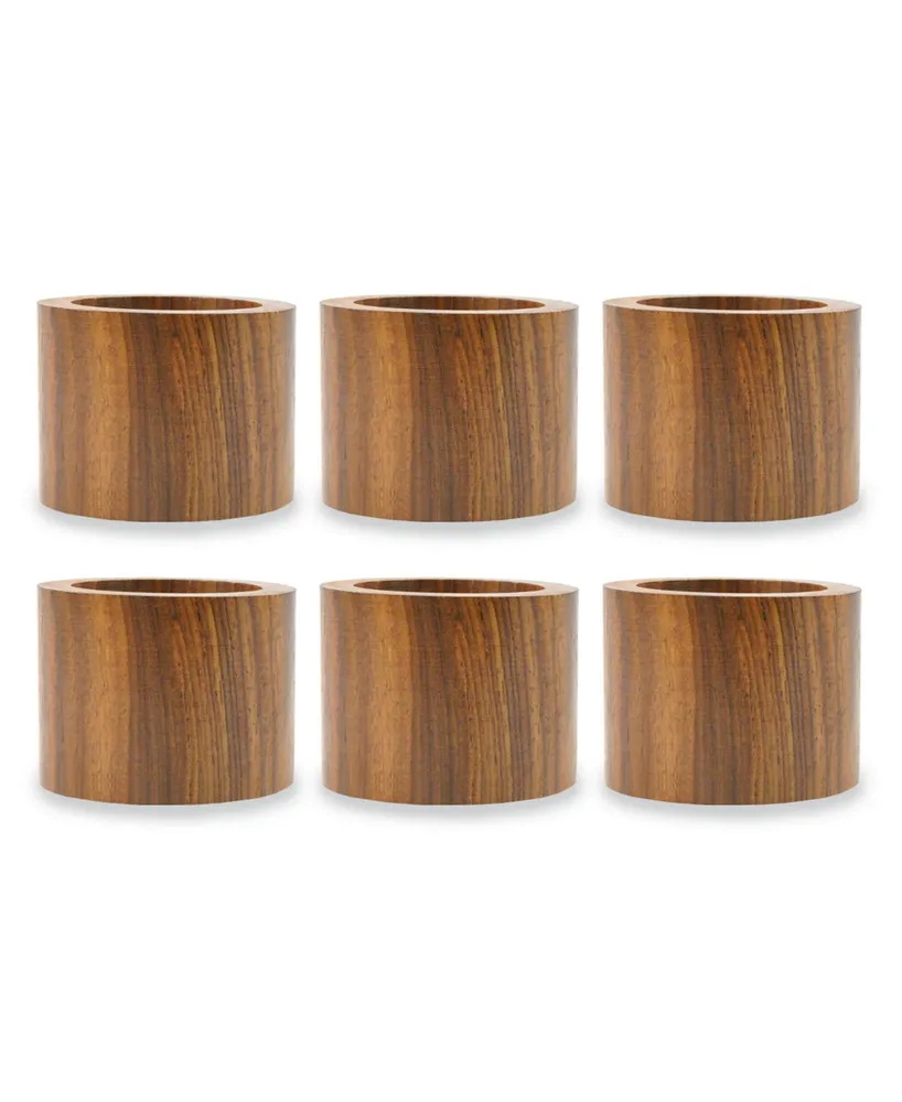 Design Imports Wood Band Napkin Ring, Set of 6