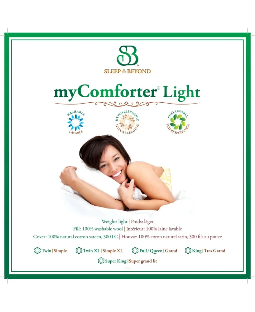 Sleep & Beyond Mycomforter, Light, Washable Wool Comforter, Light Weight, King - Off