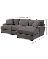 Closeout! Rhyder 3-Pc. Fabric Sectional Sofa with Chaise, Created for Macy's