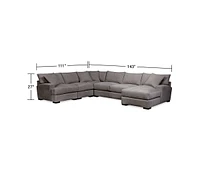 Rhyder -Pc. Fabric Sectional Sofa with Chaise