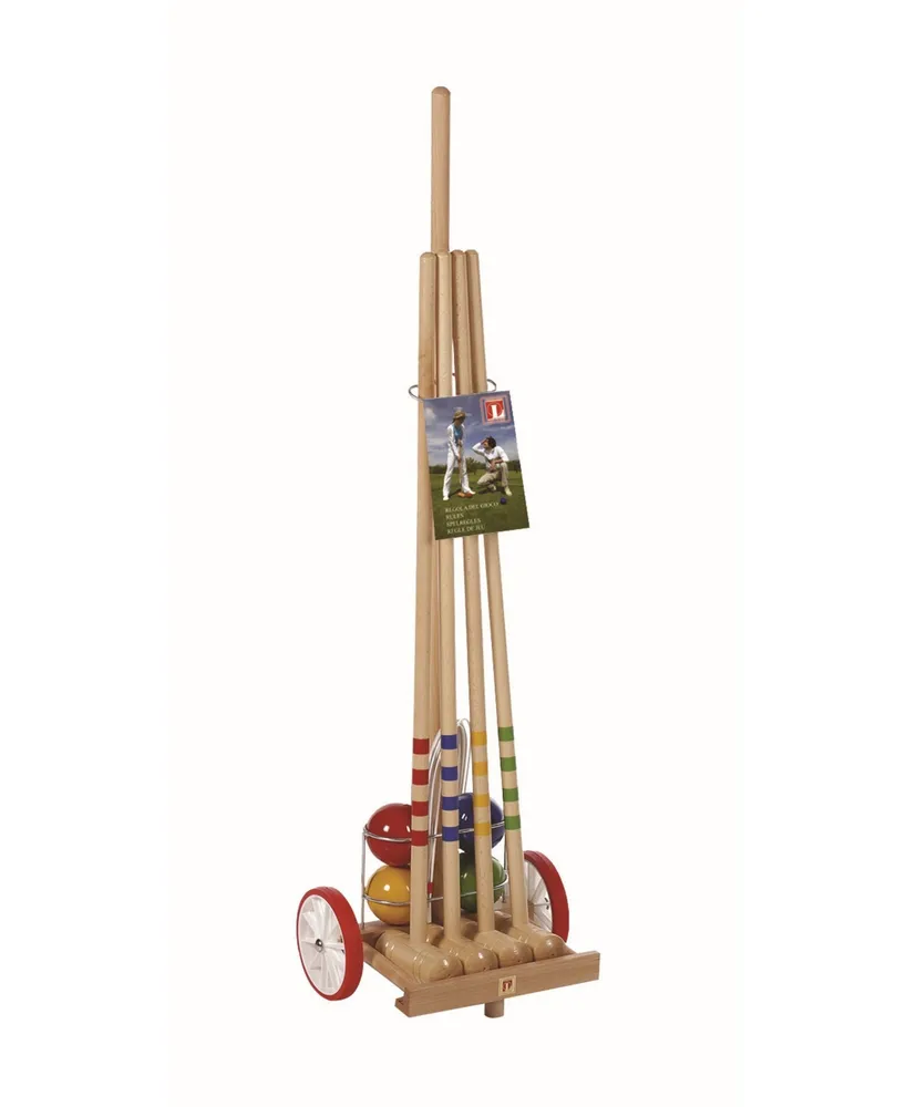 Londero 4 Player Croquet with Trolley Solid Beechwood Outdoor Game Set