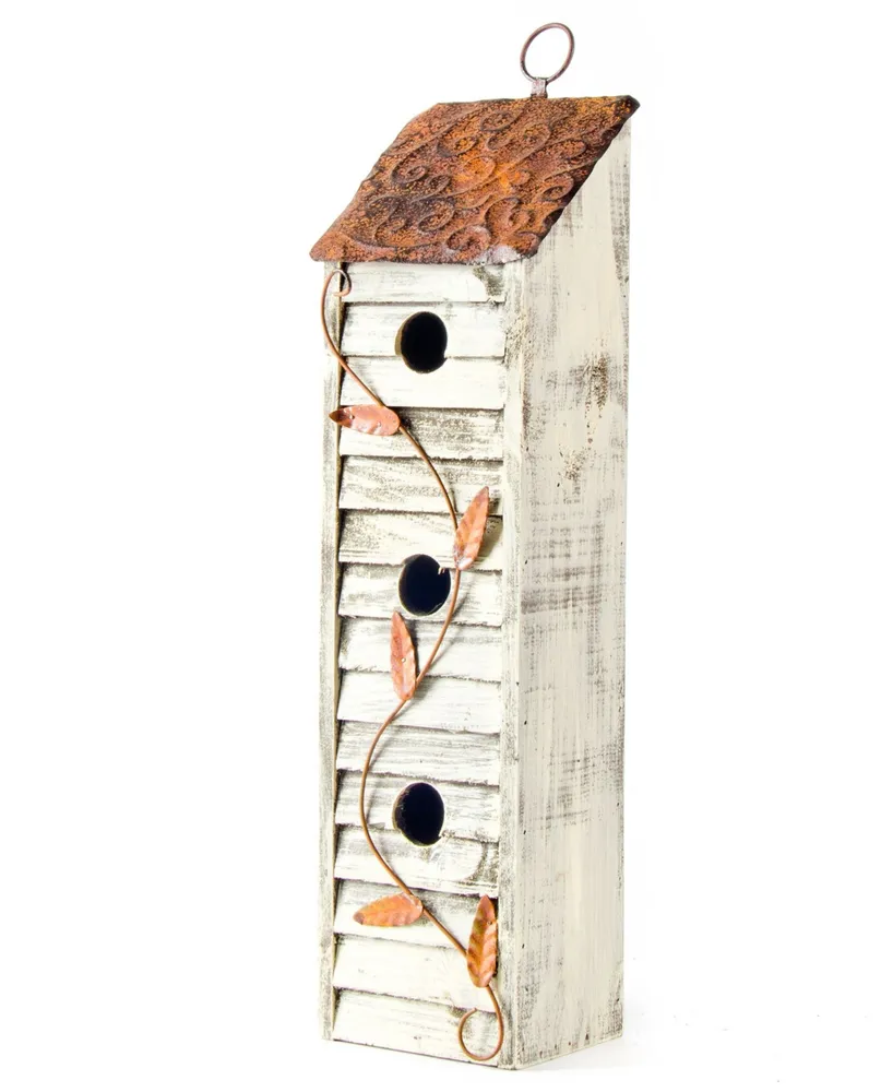 Glitzhome Distressed Solid Wood Birdhouse