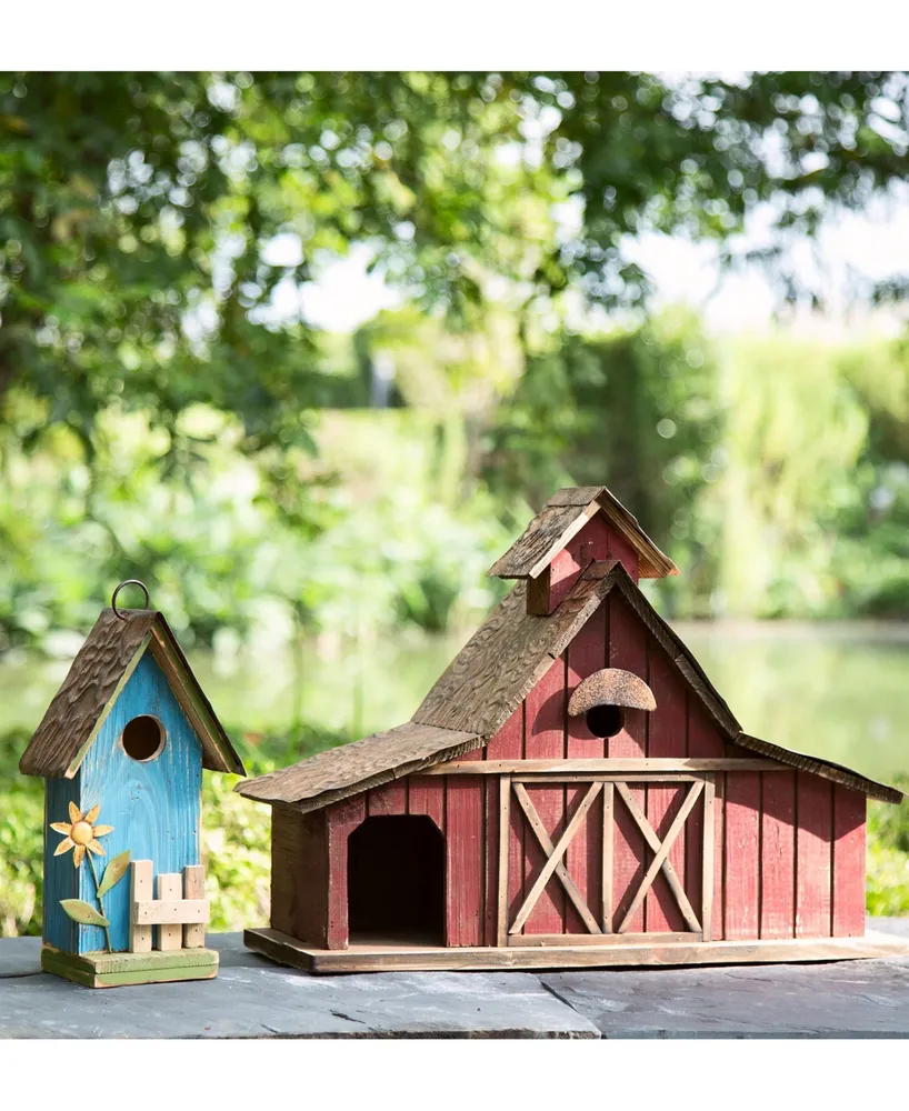 Glitzhome Extra-Large Rustic Wood Barn Birdhouse