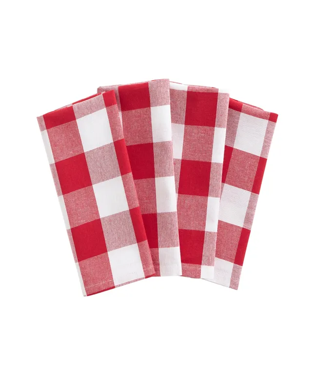 Elrene 17 in. W x 17 in. L Denley Stripe Damask Red Fabric Napkins (Set of 4)  21065RED - The Home Depot