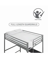 EveryRoom Mason Metal Full Loft Bed with Desk
