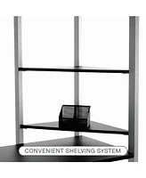 EveryRoom Alix Twin Metal Loft Bed with Desk