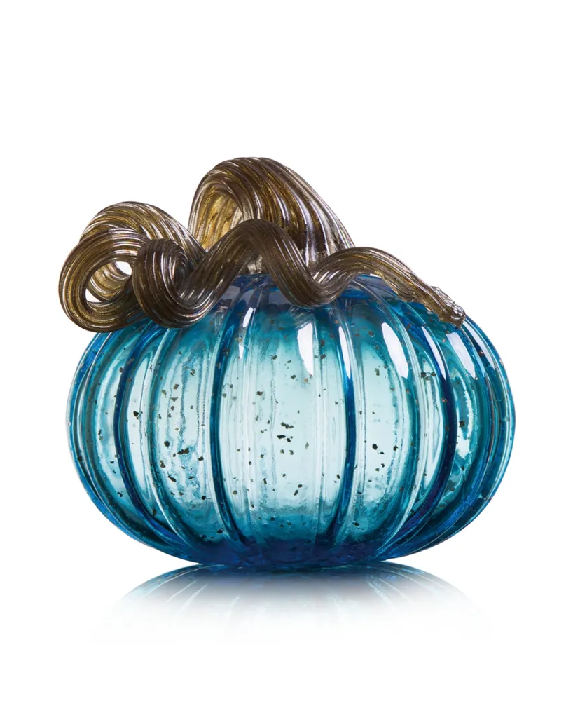 Glitzhome Small Glass Pumpkin