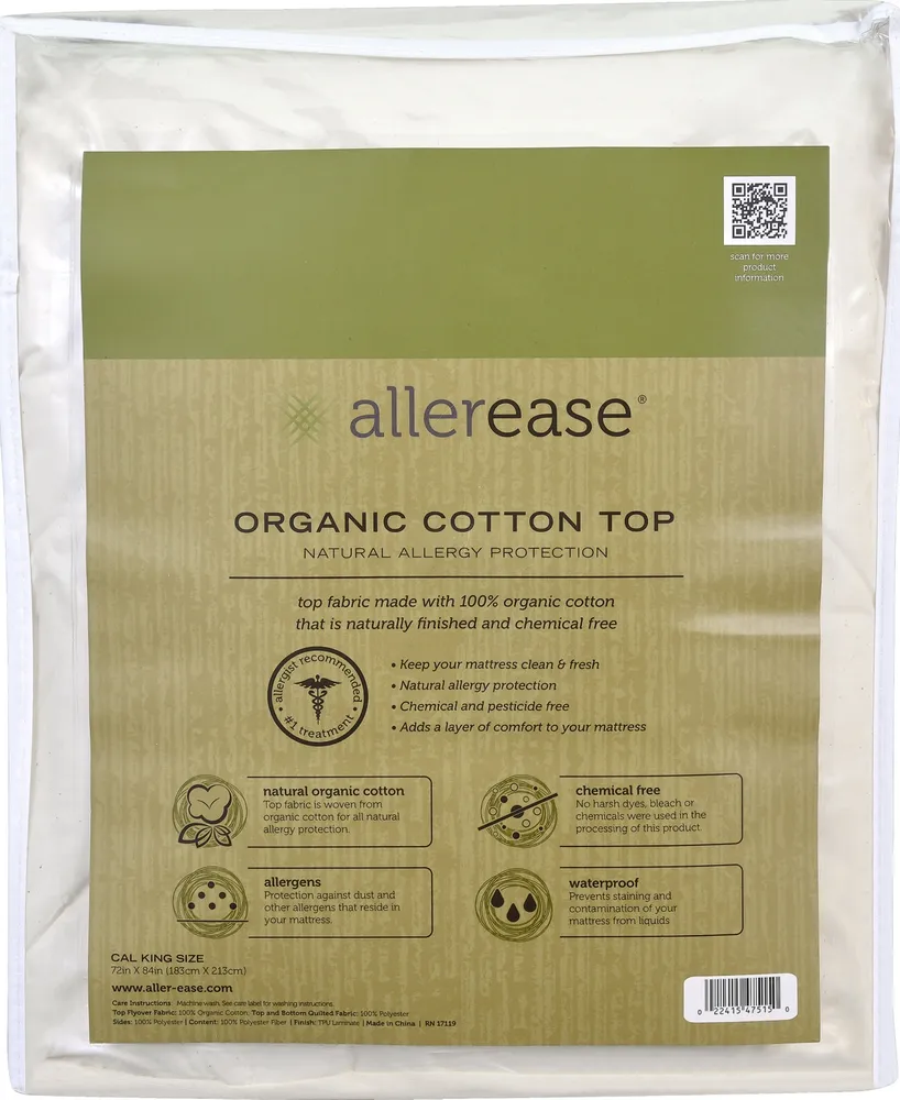 AllerEase Cotton Top Cover Waterproof Mattress Pad