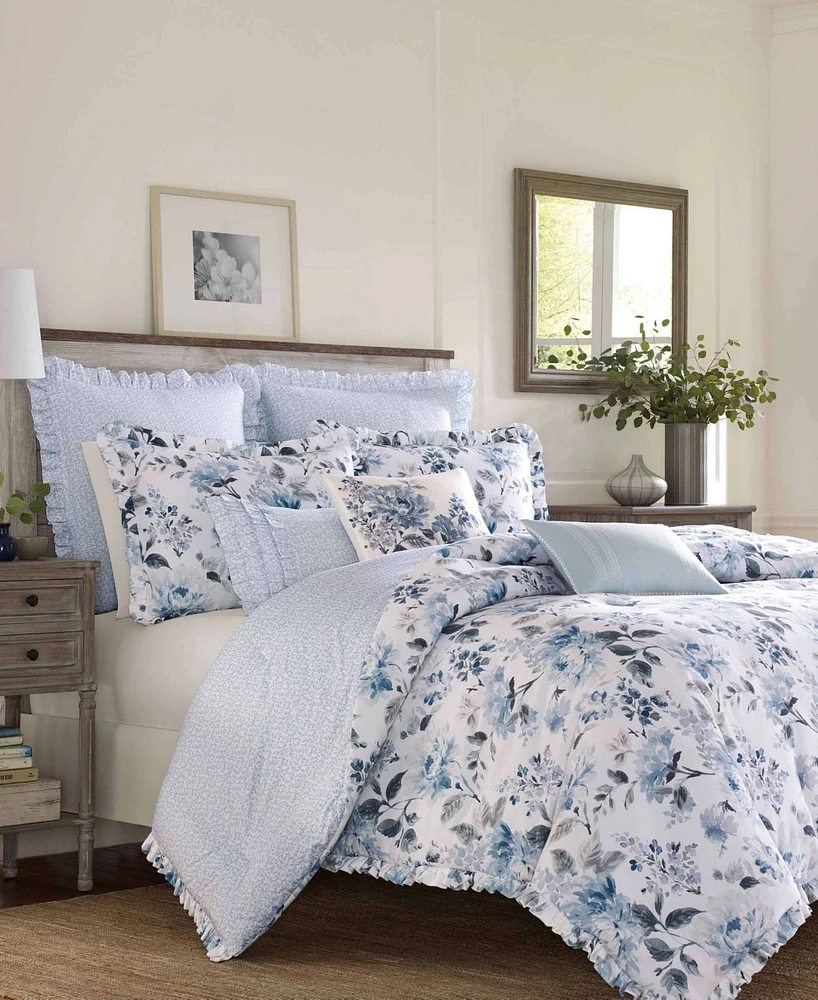 Laura Ashley Chloe Cotton Reversible Piece Comforter Set