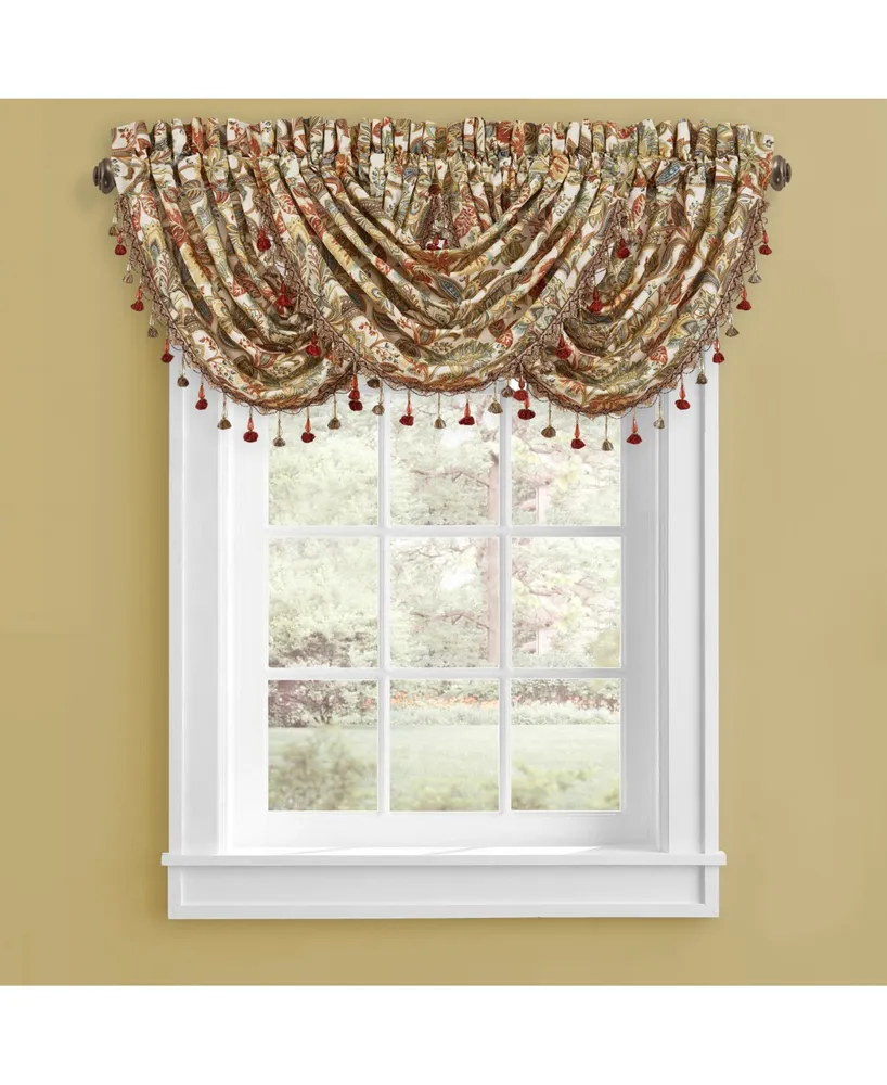 Five Queens Court August Waterfall Window Valance, 43" x 33"