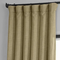 Half Price Drapes Nomad Tan Textured Faux Linen Room Darkening Curtain