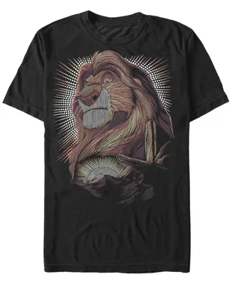 Disney Men's Lion King Mufasa Pride Rock Dot Art Retro Portrait Short Sleeve T-Shirt