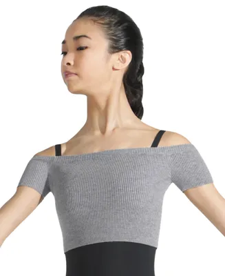 Capezio Women's Ribbed Knit Cropped Sweater