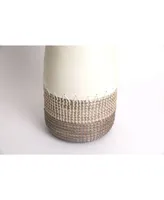 Uniquewise Spun Bamboo Coiled Seagrass Patterned Vase Collection