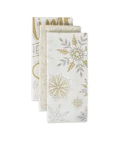 Design Imports Assorted Winter Sparkle Dishtowel Set - Off