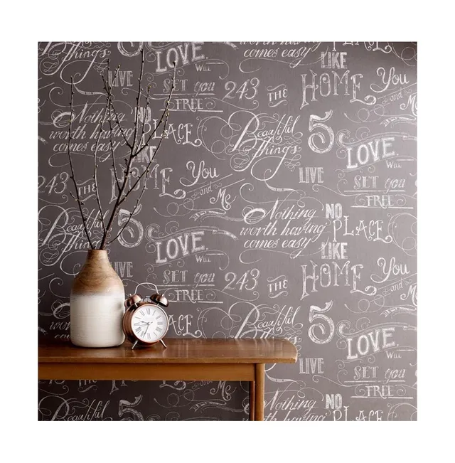Chalk Board Grey Wallpaper