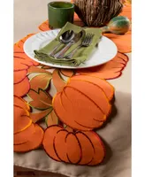 Design Imports Embroidered Pumpkins Table Runner