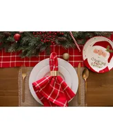 Design Imports Holly Berry Plaid Table Runner