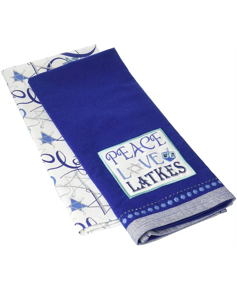 Design Imports Peace Love Latkes Dishtowels Set