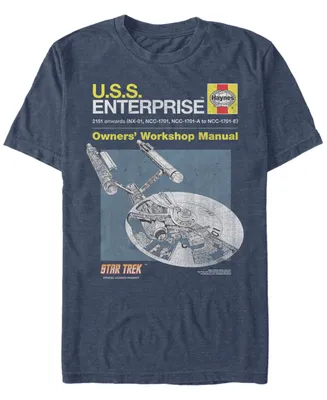 Star Trek Men's The Original Series U.s.s. Enterprise Workshop Manual Short Sleeve T-Shirt