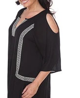 White Mark Women's Plus Size Marybeth Embroidered Dress