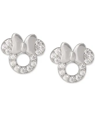 Disney Children's Cubic Zirconia Minnie Mouse Stud Earrings in Sterling Silver