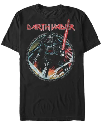 Star Wars Men's Classic Darth Vader Metal Band Short Sleeve T-Shirt