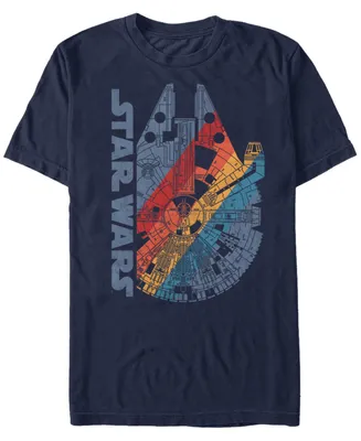 Star Wars Men's Classic Rainbow Millennium Falcon Logo Short Sleeve T-Shirt